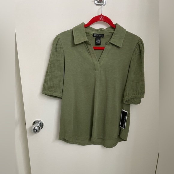 Design 365 Tops - Design 365 puff sleeve polo style shirt